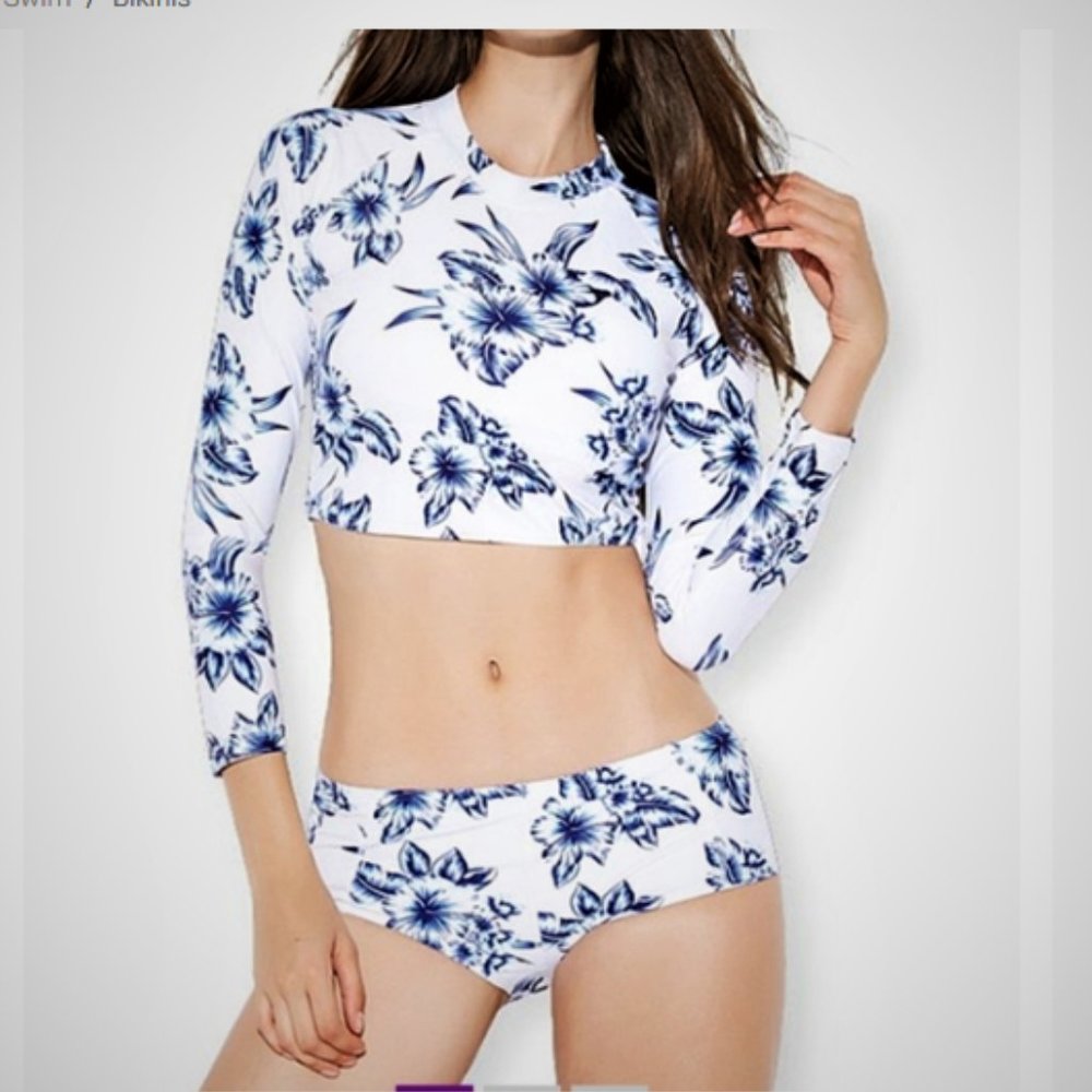AONIHUA Floral 2 Piece Rashguard